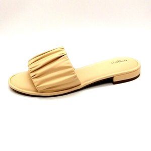 Aerosoles Womens Sandals Jamaica Beige‎ Slide Gathered Band Shoe Flats 10.5